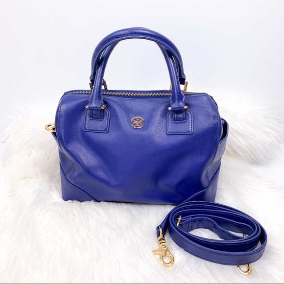 Tory Burch Blue Robinson Satchel Crossbody Bag - Picture 2 of 8